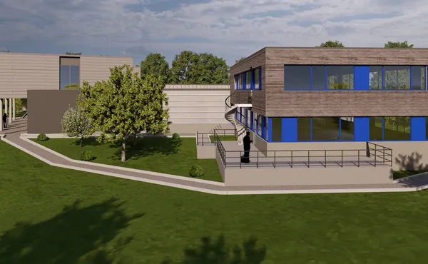 Architekturvisualisierung der neuen Produktionshalle für die Tonfunk Gruppe in Ermsleben
